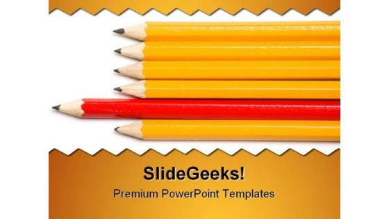 Yellow And Red Pencils Business PowerPoint Templates And PowerPoint Backgrounds 0811