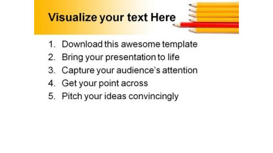 Yellow And Red Pencils Business PowerPoint Themes And PowerPoint Slides 0811