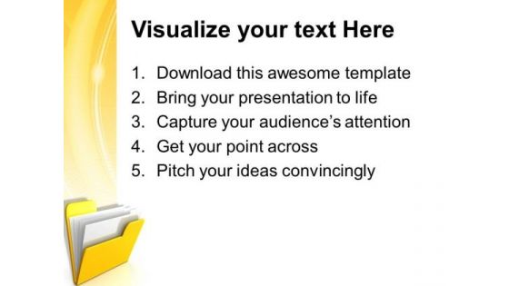 Yellow Computer Folder Internet PowerPoint Templates And PowerPoint Themes 1112