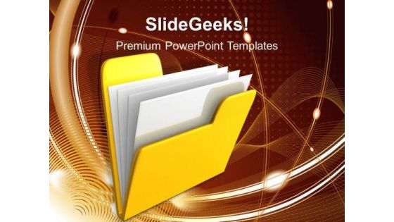 Yellow Computer Folder Internet PowerPoint Templates And PowerPoint Themes 1112