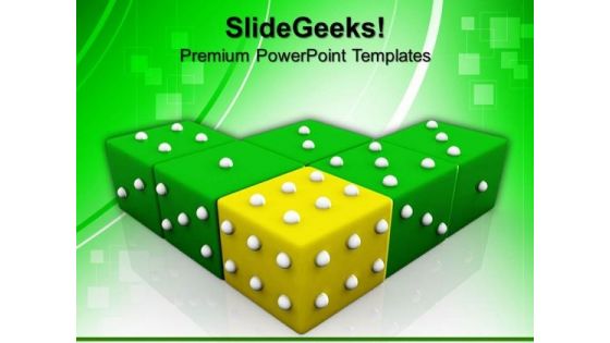 Yellow Dice Winning Leadership PowerPoint Templates And PowerPoint Themes 0612