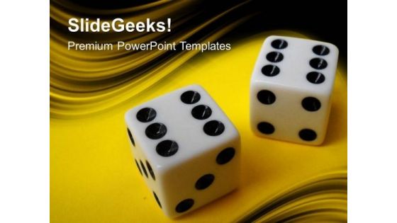 Yellow Dices Game PowerPoint Templates And PowerPoint Themes 0512