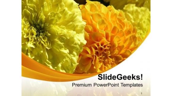 Yellow Flower Background With Unique Design PowerPoint Templates Ppt Backgrounds For Slides 0713