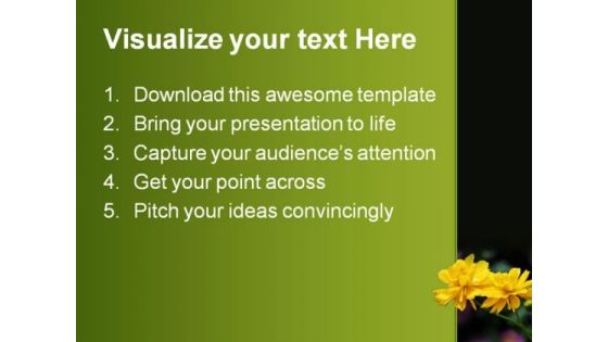 Yellow Flower Beauty PowerPoint Template 0810