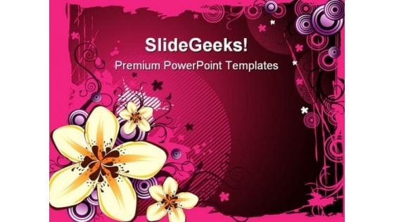 Yellow Flowers Abstract Design PowerPoint Themes And PowerPoint Slides 0611