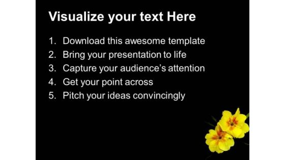 Yellow Flowers On Green Background PowerPoint Templates Ppt Backgrounds For Slides 0713