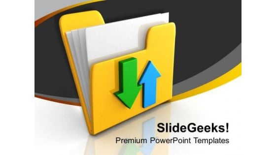 Yellow Folder And Arrow Download Data PowerPoint Templates Ppt Backgrounds For Slides 0113 Yellow Folder And Arrow Download Data PowerPoint Templates Ppt Backgrounds For Slides 0113