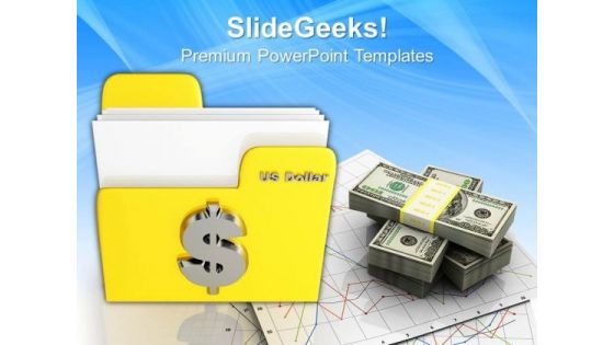 Yellow Folder With Dollar Sign PowerPoint Templates And PowerPoint Themes 1012