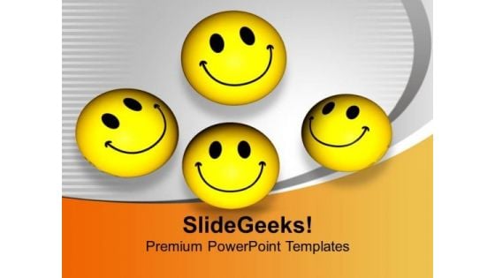 Yellow Smileys Success Friendly Relations PowerPoint Templates Ppt Backgrounds For Slides 0113