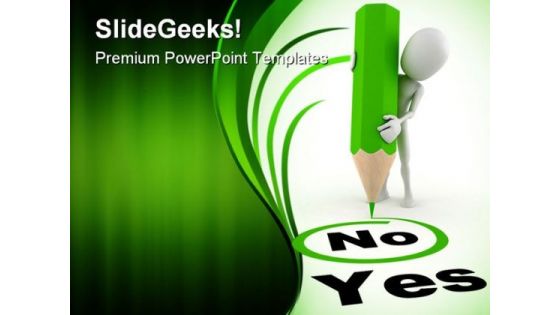 Yes No Metaphor PowerPoint Themes And PowerPoint Slides 0311