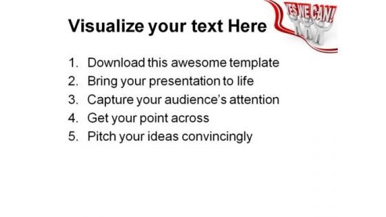 Yes We Can Metaphor PowerPoint Themes And PowerPoint Slides 0811