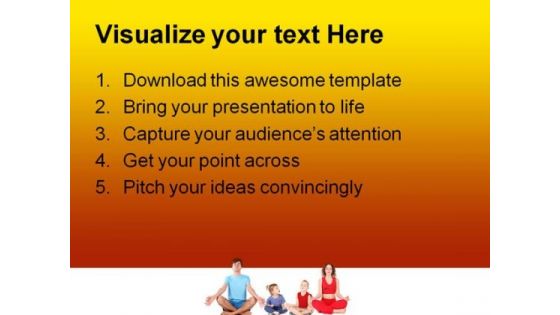 Yoga Family Health PowerPoint Themes And PowerPoint Slides 0411