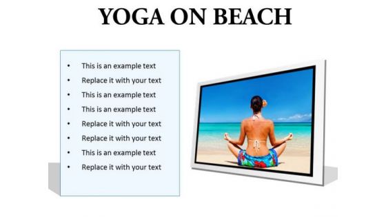 Yoga On Beach Health PowerPoint Presentation Slides F