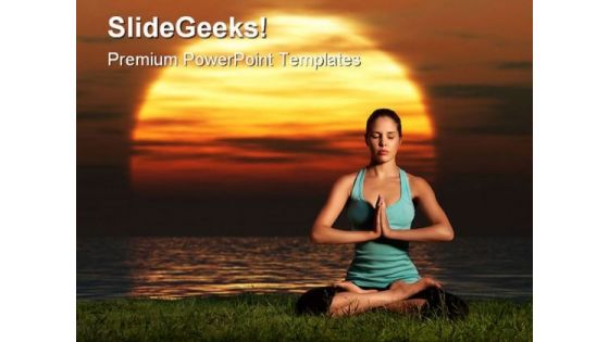 Yoga Sunrise Health PowerPoint Templates And PowerPoint Backgrounds 0411