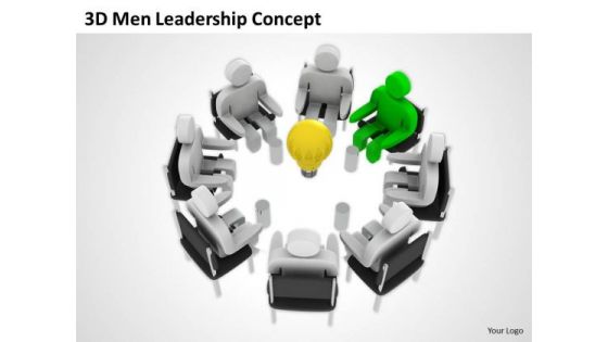 Young Business People 3d Men Leadership Concept PowerPoint Templates Ppt Backgrounds For Slides