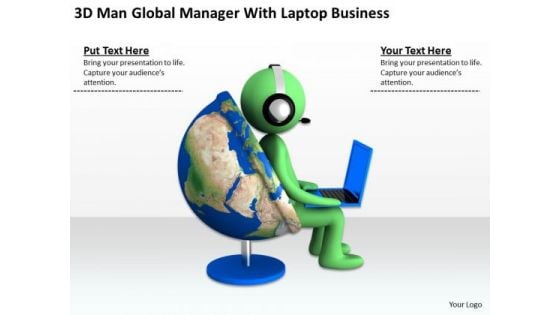 Young Business People Manager With Laptop Free PowerPoint Templates