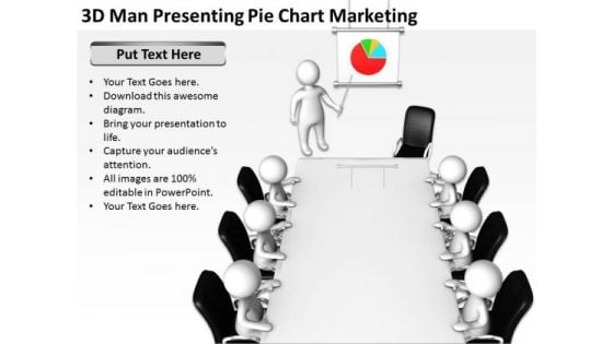 Young Business People Pie Chart Marketing PowerPoint Templates Ppt Backgrounds For Slides