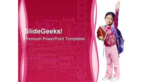 Young Child With School Bag Education PowerPoint Backgrounds And Templates 1210 Young Child With School Bag Education PowerPoint Backgrounds And Templates 1210