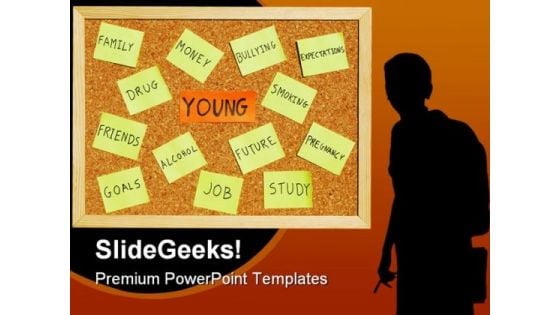 Young Concerns Youth PowerPoint Template 0910