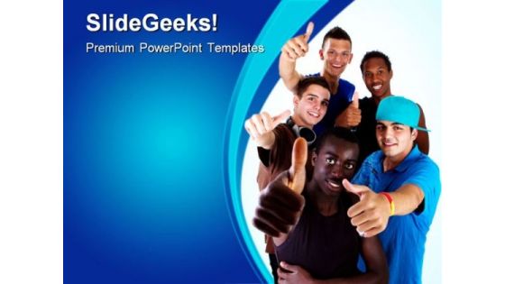 Young Group Of Teens Global PowerPoint Templates And PowerPoint Backgrounds 0611