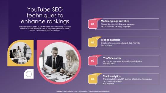 Youtube SEO Techniques Enhance School Promotion Strategies To Increase Enrollment Template Pdf