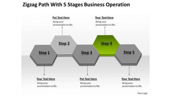 Zigzag Path With 5 Stages Business Operation Ppt How To Do Plan PowerPoint Templates