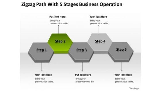 Zigzag Path With 5 Stages Business Operation Ppt Plan PowerPoint Slides