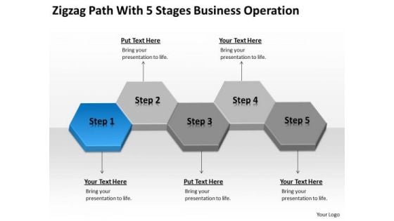 Zigzag Path With 5 Stages Business Operation Ppt Plan PowerPoint Templates