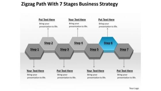 Zigzag Path With 7 Stages Business Strategy Examples Ppt Plan PowerPoint Templates