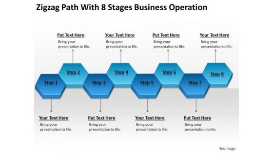 Zigzag Path With 8 Stages Business Operation Ppt How Plan PowerPoint Slides