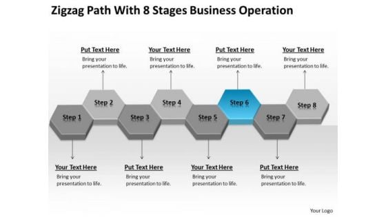 Zigzag Path With 8 Stages Business Operation Ppt Plan PowerPoint Slides