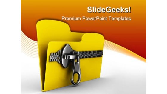 Zip Folder Computer PowerPoint Backgrounds And Templates 0111