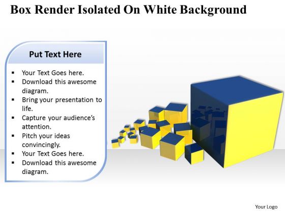 0814 Stock Photo 3d Render Of Cubes On White Background PowerPoint Slide