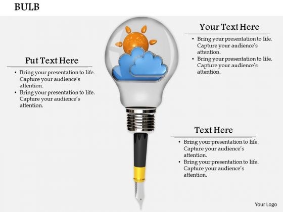 0814 Stock Photo Graphics Of Sun And Cloud In Bulb PowerPoint Slide 0814 Stock Photo Graphics Of Sun And Cloud In Bulb PowerPoint Slide