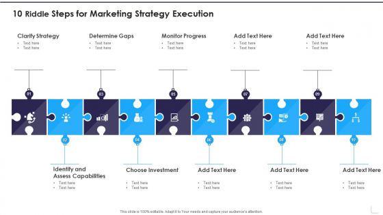 10 Riddle Steps For Marketing Strategy Execution Demonstration PDF