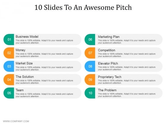 10 Slides To An Awesome Pitch Ppt PowerPoint Presentation Show Maker 10 Slides To An Awesome Pitch Ppt PowerPoint Presentation Show Maker
