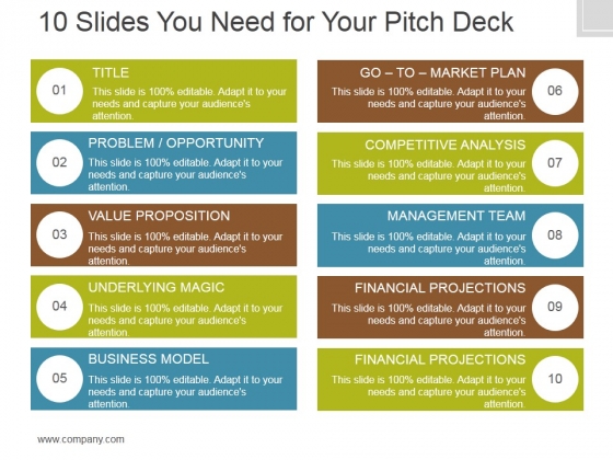 10 Slides You Need For Your Pitch Deck Ppt PowerPoint Presentation Samples 10 Slides You Need For Your Pitch Deck Ppt PowerPoint Presentation Samples