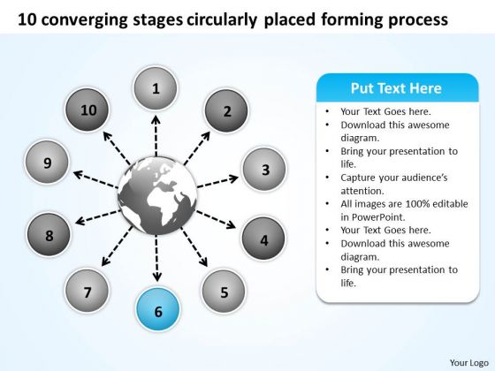 10 Converging Stages Circularly Placed Forming Process Radial Network PowerPoint Slides 10 Converging Stages Circularly Placed Forming Process Radial Network PowerPoint Slides