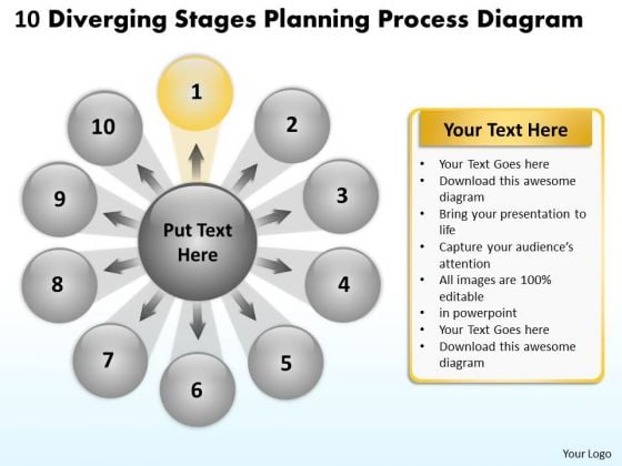 10 Diverging Stages Planning Process Diagram Radial Chart PowerPoint Templates 10 Diverging Stages Planning Process Diagram Radial Chart PowerPoint Templates
