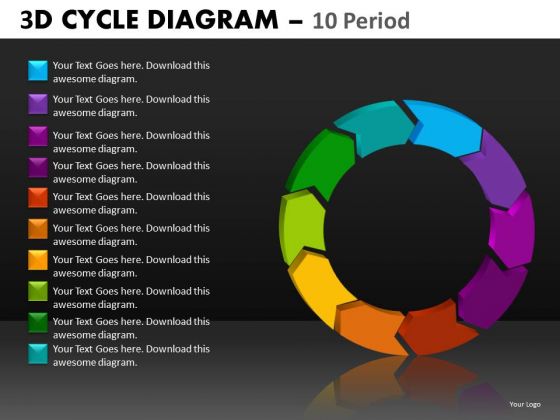 10 Points Cycle Diagram PowerPoint Slides Editable Ppt Templates