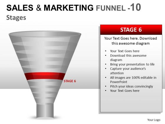 10 Stage Conversion Funnel PowerPoint Slides And Ppt Diagram Templates
