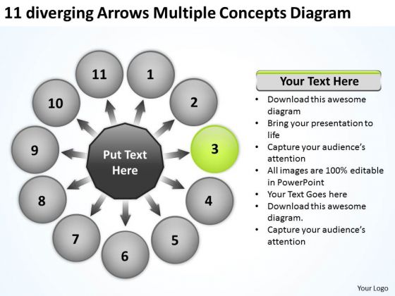 11 Diverging Arrows Multilple Concepts Diagram Circular Network PowerPoint Slides 11 Diverging Arrows Multilple Concepts Diagram Circular Network PowerPoint Slides