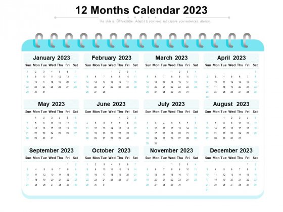 12 Months Calendar 2023 Ppt PowerPoint Presentation File Background Designs PDF 12 Months Calendar 2023 Ppt PowerPoint Presentation File Background Designs PDF