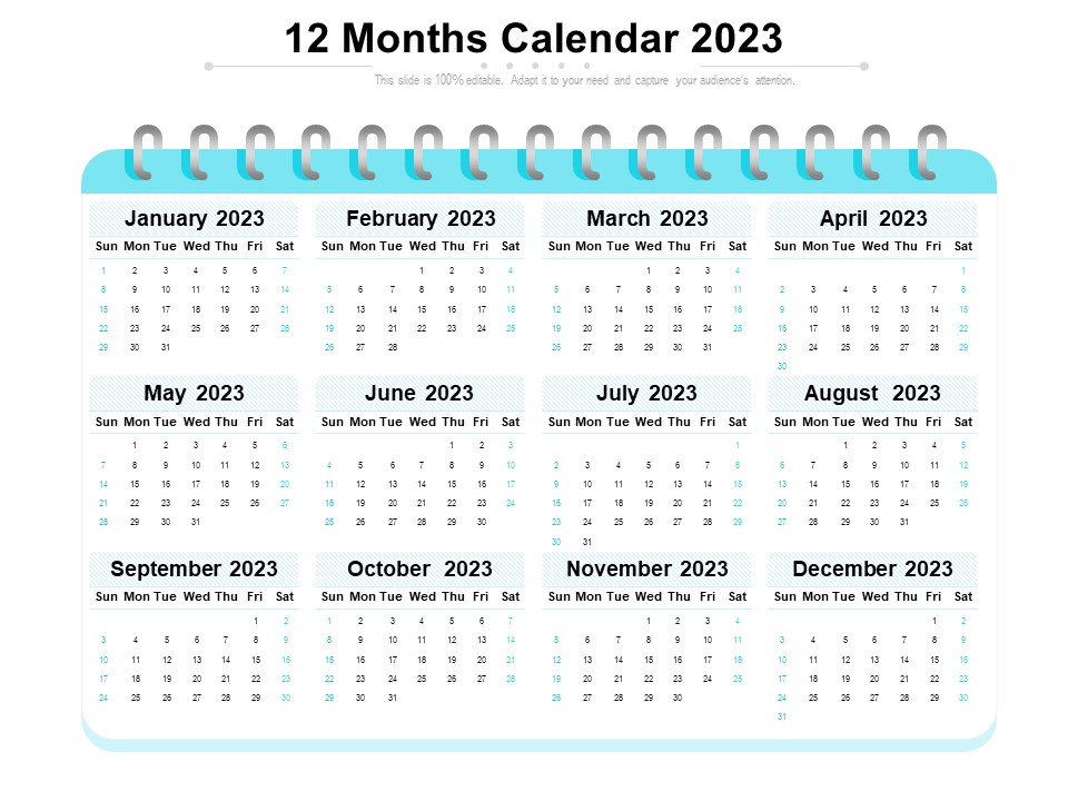 12 Months Calendar 2023 Ppt PowerPoint Presentation File Background Designs  PDF - PowerPoint Templates
