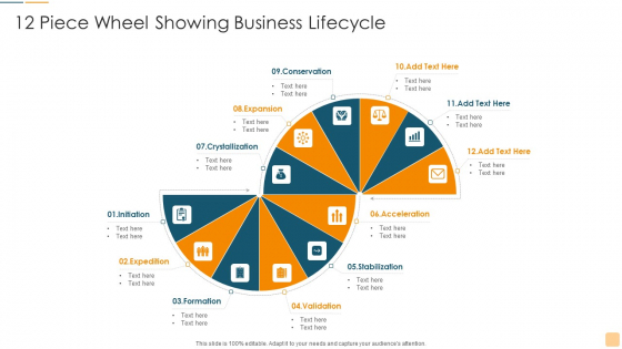 12 Piece Wheel Showing Business Lifecycle Ppt Infographic Template Design Templates PDF