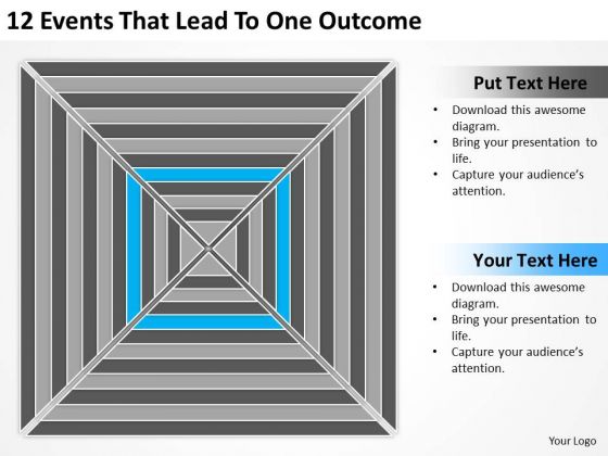 12 Events That Lead To One Outcome Ppt Market Plan Example PowerPoint Slides