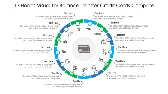 13 Hoops Visual For Balance Transfer Credit Cards Compare Ppt PowerPoint Presentation Gallery Graphics PDF Slide 1