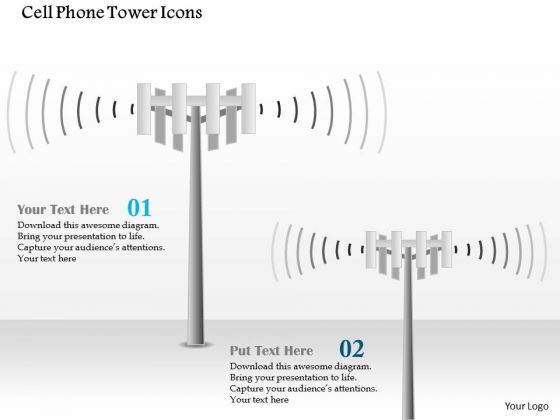 1 Cell Phone Tower Icons Cellular Mobile Ppt Slide