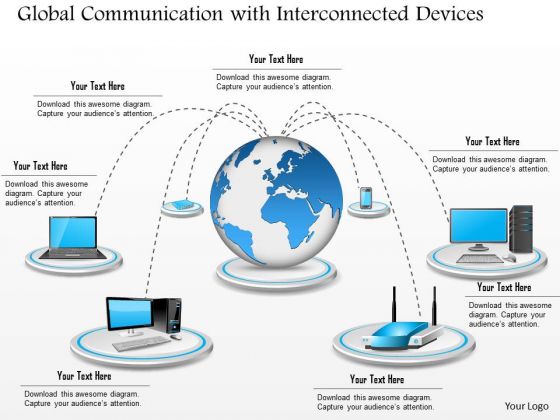 1 Global Communication With Interconnected Devices Connected To A Centralized Cloud Ppt Slides