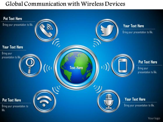 1 Global Communication With Wireless Devices Connected To The Cloud Shown By The Globe Ppt Slides
